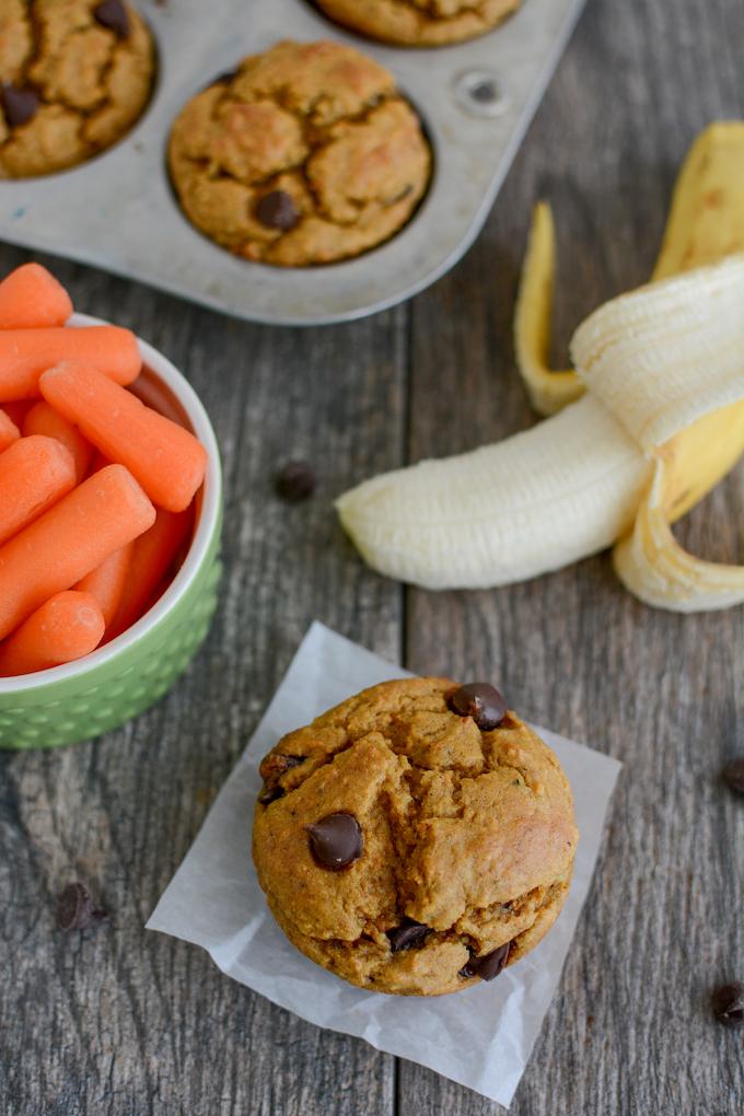 Banana Carrot Muffins 6 Banana Carrot Muffins made with vanilla yogurt
