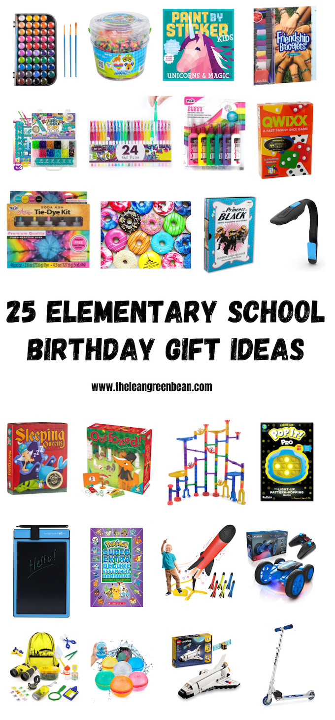 25+ Elementary School Birthday Gifts 5 Looking for elementary school birthday gifts for the next party your child gets invited to? Here are some of our go-to gifts!
