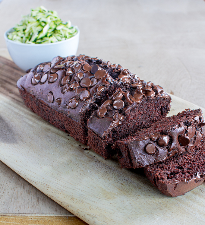 Chocolate Zucchini Bread 5 Chocolate Zucchini bread with chocolate chips