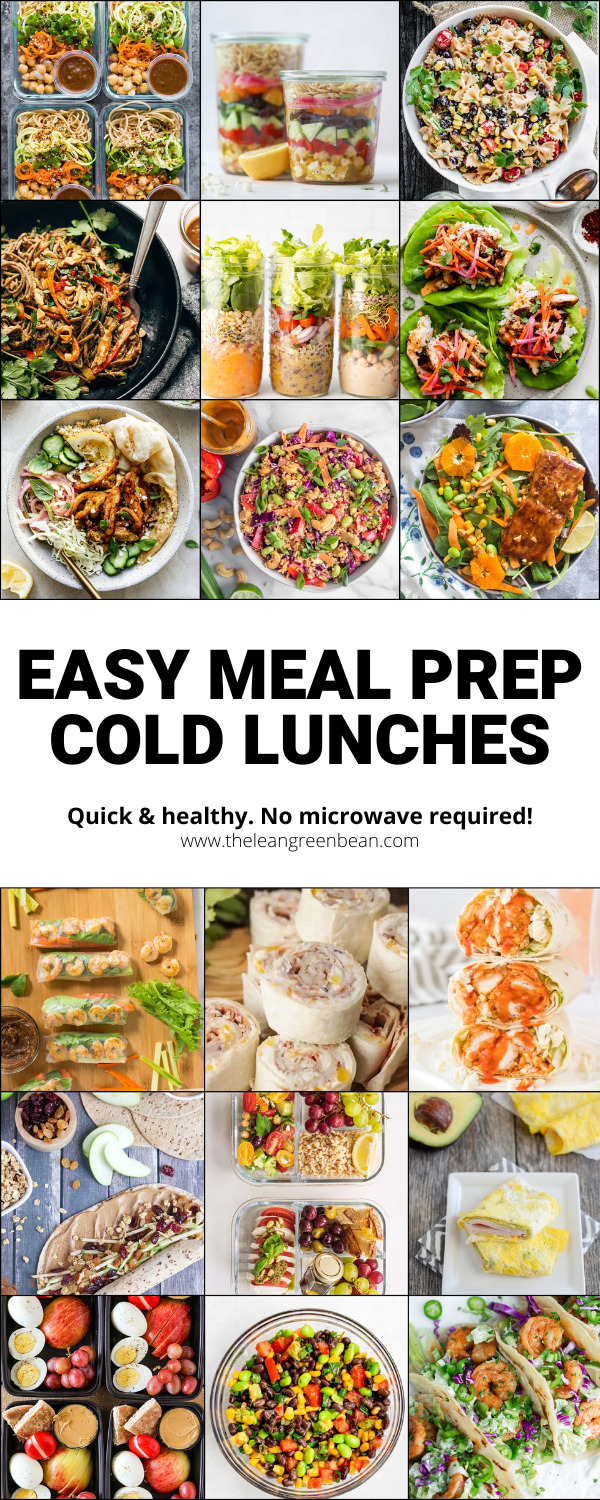 These Easy Meal Prep Cold Lunches for Work mean no more boring lunch boxes! No microwave is required to enjoy these easy, healthy meals.