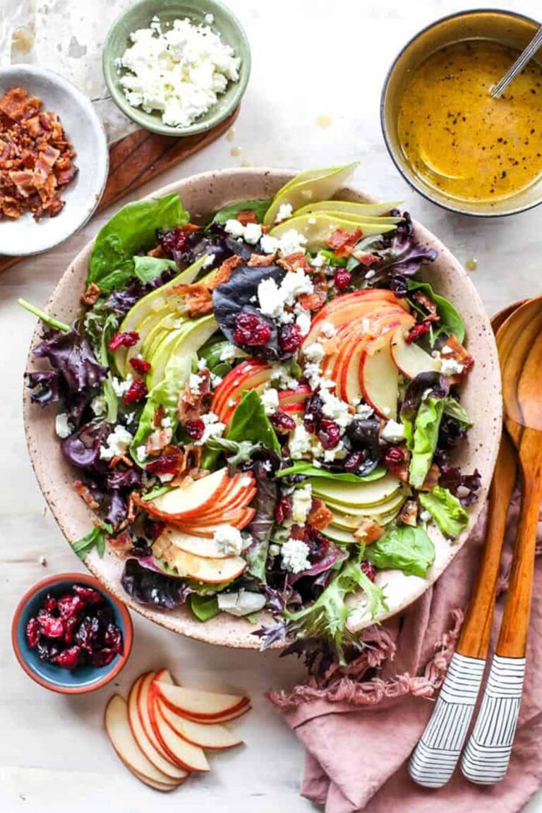 apple and pear fall green salad - Best Fall Salad Recipe