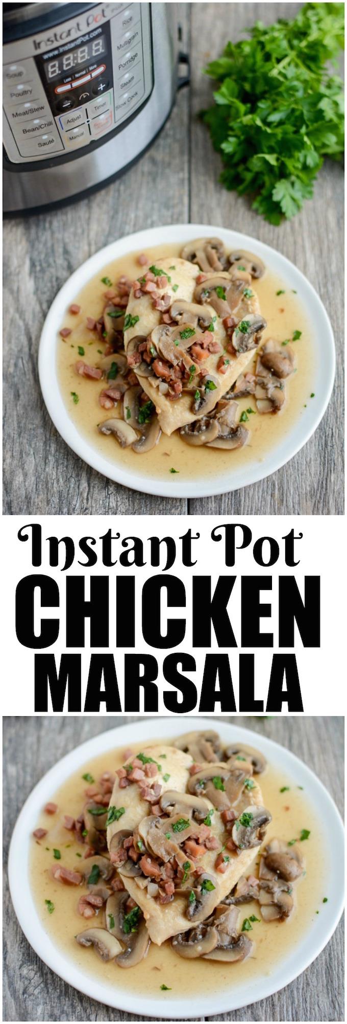 Instant Pot Chicken Marsala 8 This Instant Pot Chicken Marsala is perfect for a busy weeknight dinner or a fancy date night in. It's easy to make, full of flavor and using the pressure cooker makes it even less work than the already simple stovetop version.