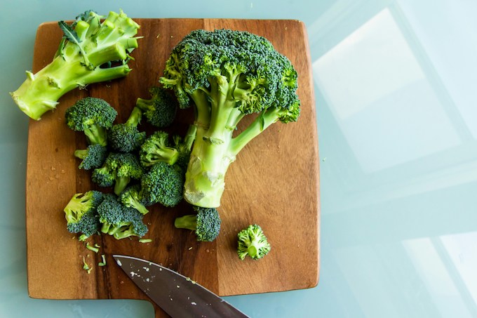 chopped raw broccoli