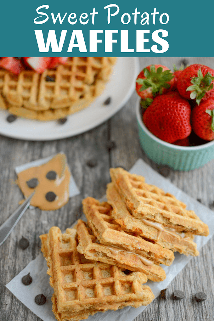 Sweet Potato Waffles 8 These Sweet Potato Waffles are kid-friendly and perfect for breakfast, pre-workout fuel or an afternoon snack. Add some peanut butter in the middle for a fun waffle sandwich!